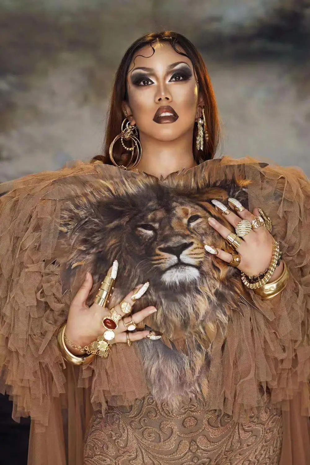 

High Quality The lion king Print High Elasticity Jumpsuit Nightclub Party Bodycon costumes