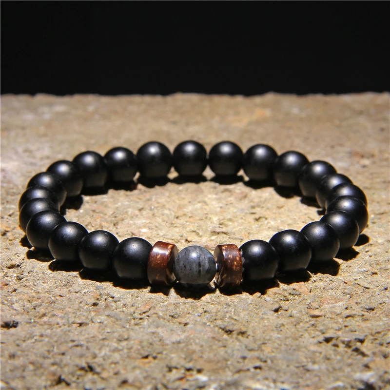 

Men Bracelet Natural Moonstone Beads Tibetan Buddha Bracelet Vintage Chakra Volcanic Lava Stone Charm Bracelet Men Jewelry
