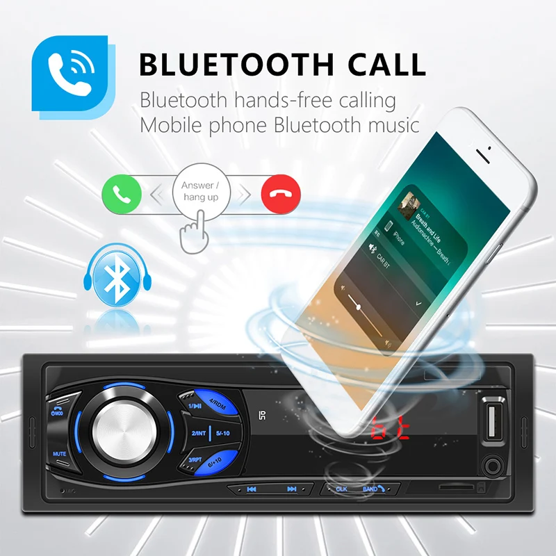 Автомагнитола 1DIN стерео с дистанционным управлением цифровой Bluetooth аудио музыка