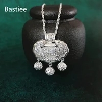 bastiee 999 sterling silver custom pendant baby kid jewelry longeval lock necklace personalized pendants hmong handmade luxury