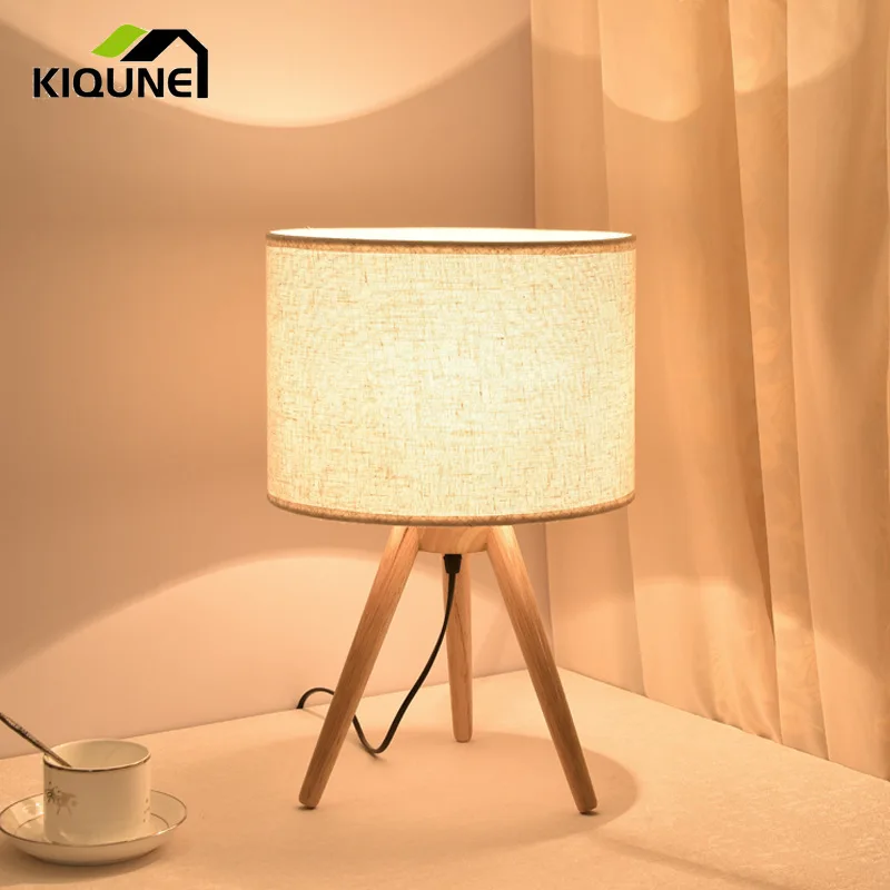 

Скандинавская простая настольная лампа, Настольный светильник из деревянного материала со штативом, декоративная лампа для ресторана, спа...