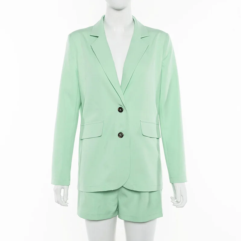 Женский костюм Блейзер шорты комплект одежды пиджак и элегантный из двух