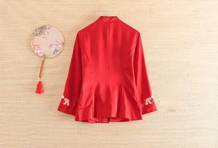 Женская свободная куртка Embro Mill элегантный топ в китайском стиле с вышивкой ретро