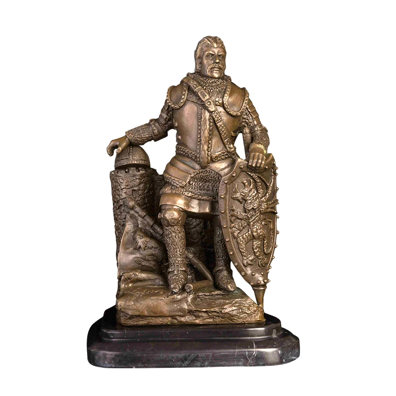 

Ivorique DS-430 Classical Bronze Medieval Ancient Rome Soldier Statues National Protection Army Warrior Sculptures Figurines