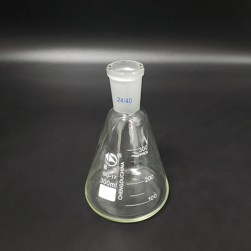 Conical flask with standard ground-in mouth,Capacity 300ml,joint 24/40,Erlenmeyer flask with standard ground mouth