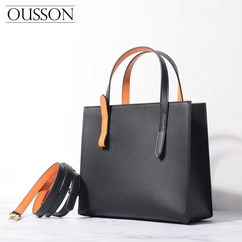 Модная контрастная цветная сумка тоут OUSSON новинка 2020 женская мессенджер из