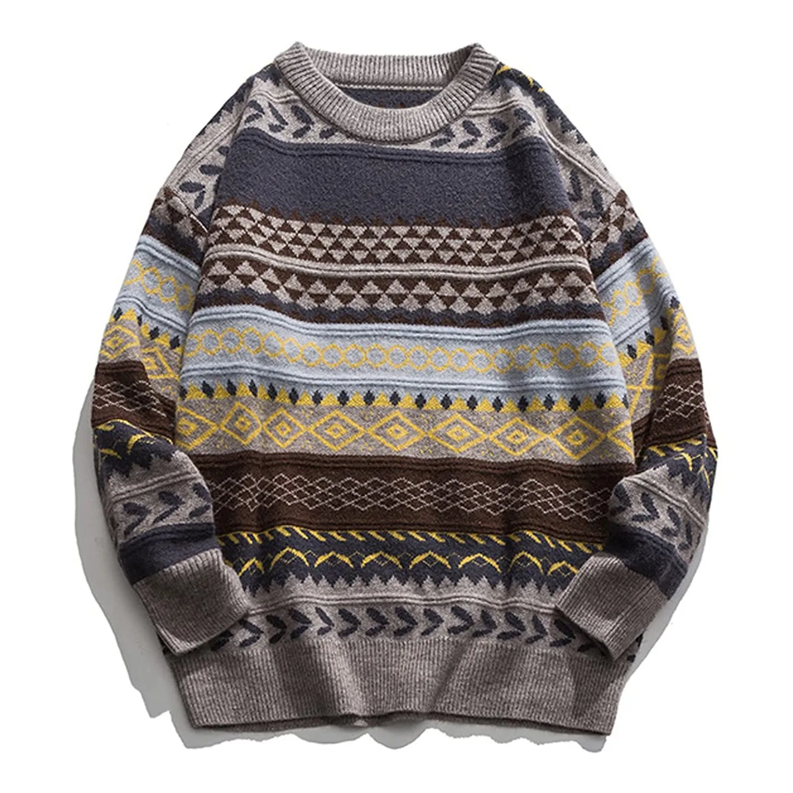 

Women Sweater Autumn Winter Vintage Striped Sweater Clothes Pullover Sweater Jumper Men's Women Couples Sweater Knit Streetwear