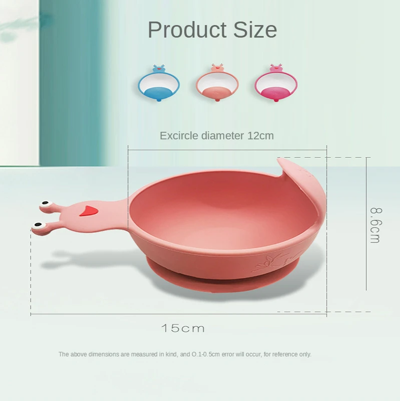 

Children's food supplement bowl silicone tableware cartoon bowl baby learn to eat training tableware suction cup bowl spoon set