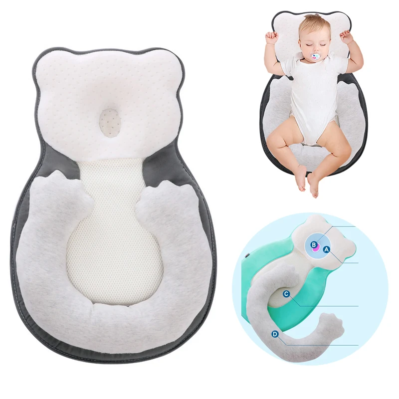 

Baby Infant Sleeping Pillow Cushion Toddler Nest Crib Travel Bed Newborn Shaping Pillow Neck Protection Baby Ergonomics Safety
