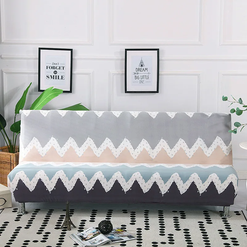 

Modern Simple Geometric Wave Folding Sofa Bed Cover Elastic Sofa Covers For Living Room Couch Cover Free Gift 1pcs Cushion Cover