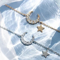 stars moon clavicle chain korean zircon pendant necklace female jewelry necklace accessories birthday gift
