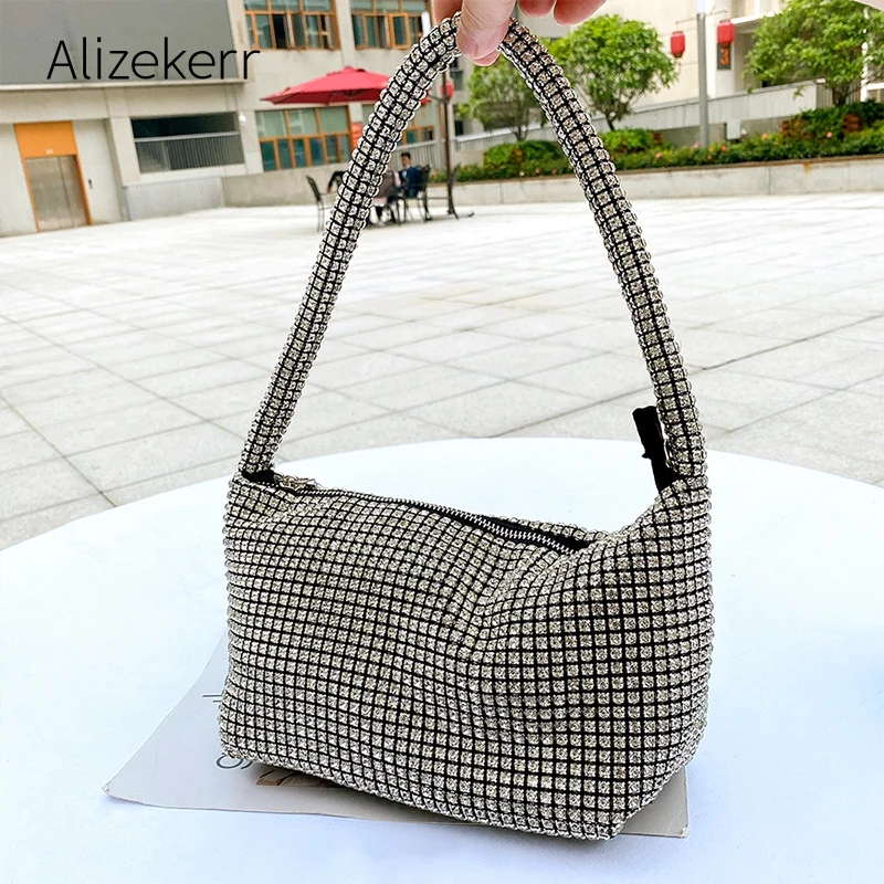 Роскошные Стразы вечерняя сумочка для женщин Серебряные стразы клатч кошельки и