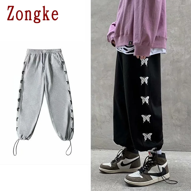 

Брюки Zongke мужские с принтом бабочек, повседневные японские уличные штаны, джоггеры, спортивные брюки, модные штаны в стиле Харадзюку, 3XL, 2021