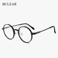 bclear 2019 new arrival plastic steel classic vintage glasses frame students light retro flat round optical eyeglasses frames
