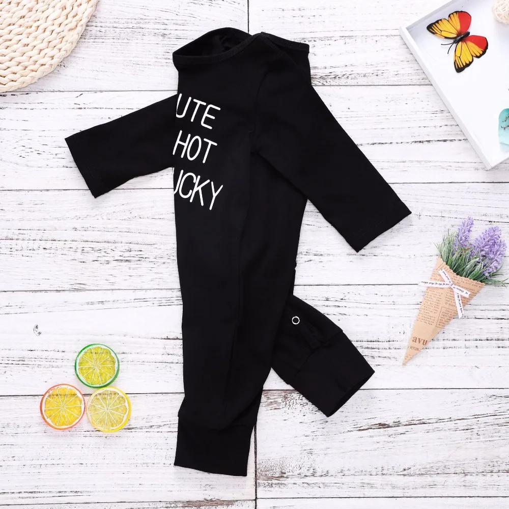 2018 черный комбинезон для маленьких девочек маленький хлопковый с длинными