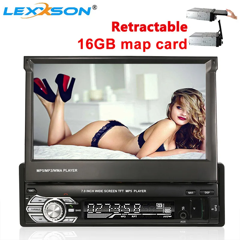 Автомобильный стерео радиоприемник Lexxson 1 DIN 7 дюймов MP4 GPS навигация сенсорный