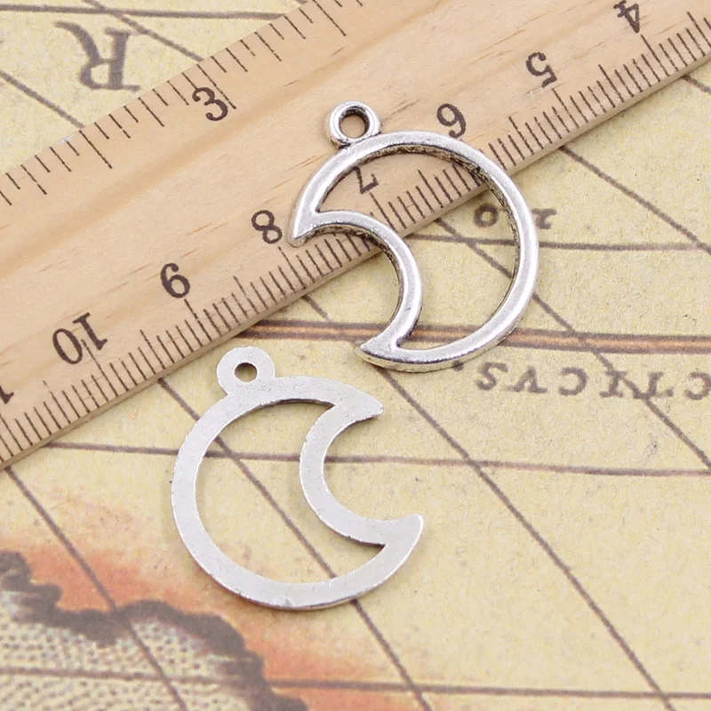 

25pcs Charms Moon 21x26mm Tibetan Silver Pendants Crafts Making Findings Handmade Antique DIY Jewelry