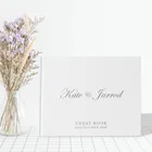 Пользовательская СеребристаяЗолотистая Гостевая книга, уникальная Свадебная Гостевая книга, альбомная книга для гостей