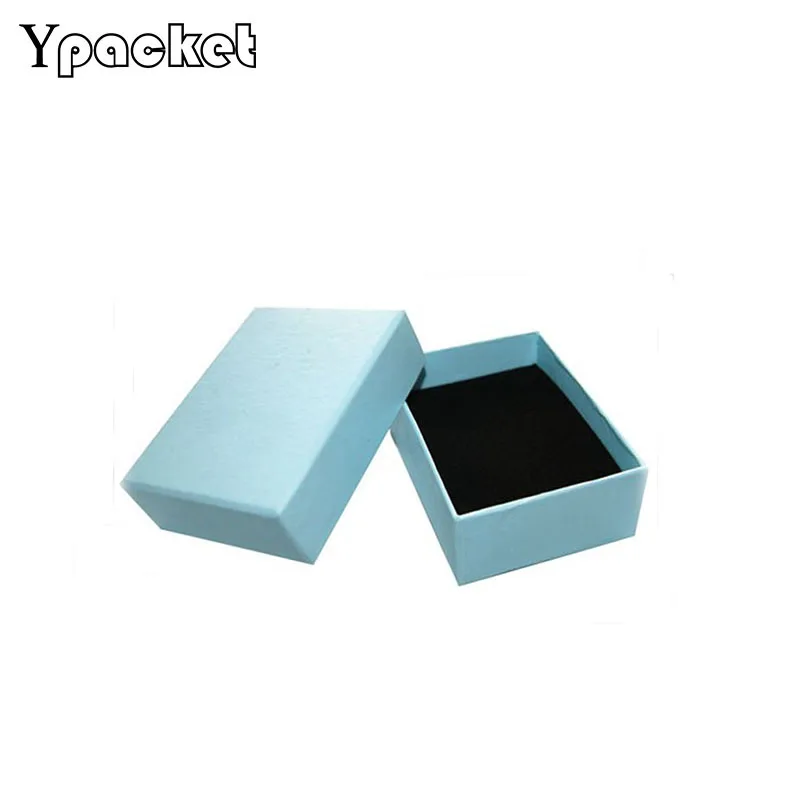 50pcs/lot Blue Jewery Organizer Box  Pendant Necklace Box Ring Earring Watch Small Gift Box 8.5*6.5*3.3cm