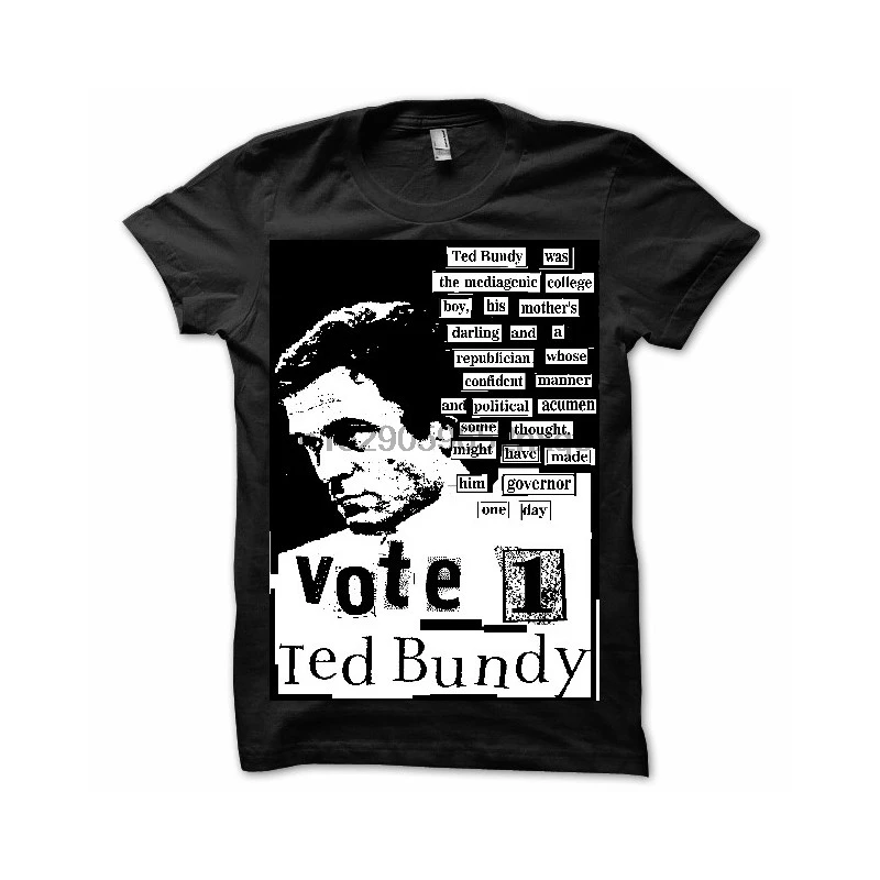 Для мужчин футболка рубашка Ted Bundy серийный убийца черные футболки женщин