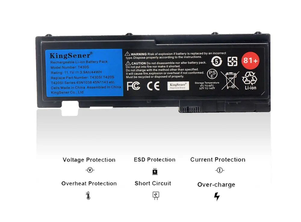 Аккумулятор KingSener 2022 81 + для ноутбука Lenovo ThinkPad T430S T420S T420si T430si 45N1039 45N1038 45N1036 42T4846 42T4847