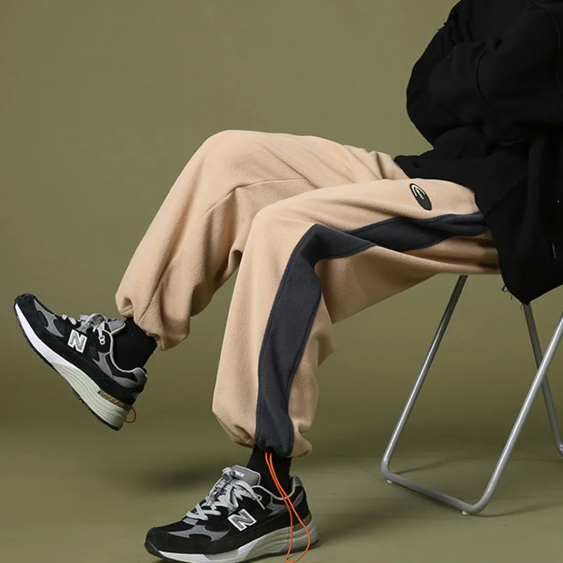 

Мужские Зимние флисовые теплые спортивные брюки PR, утепленная уличная одежда с широкими штанинами, мужские джоггеры, пуловеры в стиле Харад...