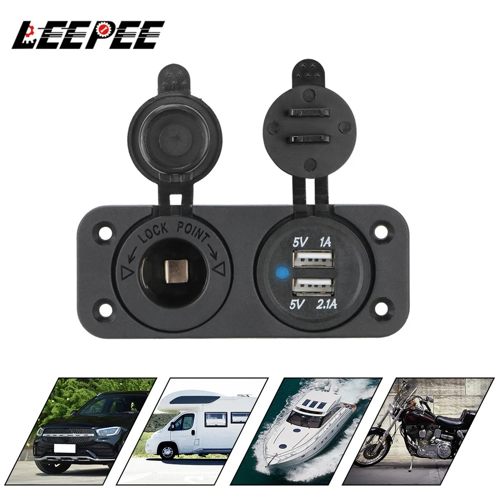 

Зарядное устройство LEEPEE 12-24 В для автомобильного прикуривателя, адаптер питания, разветвитель 5 В, два USB-порта, автомобильные аксессуары для...
