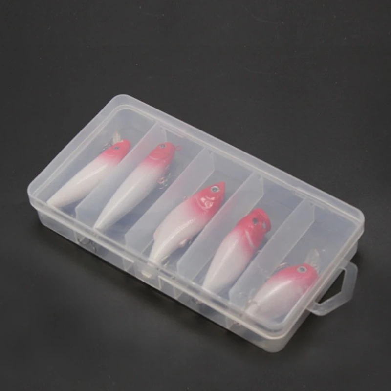 Жесткая пластиковая приманка с красной головкой набор рыболовных приманок