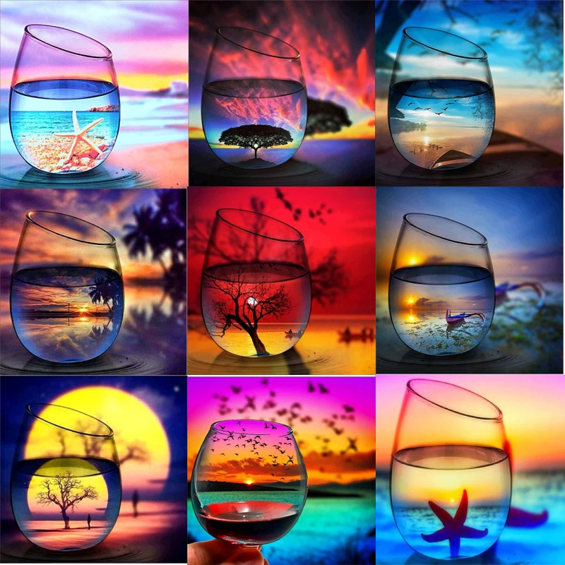 5d алмазная картина морской пейзаж &quotМорская звезда в стекле&quot пляжный Алмазное