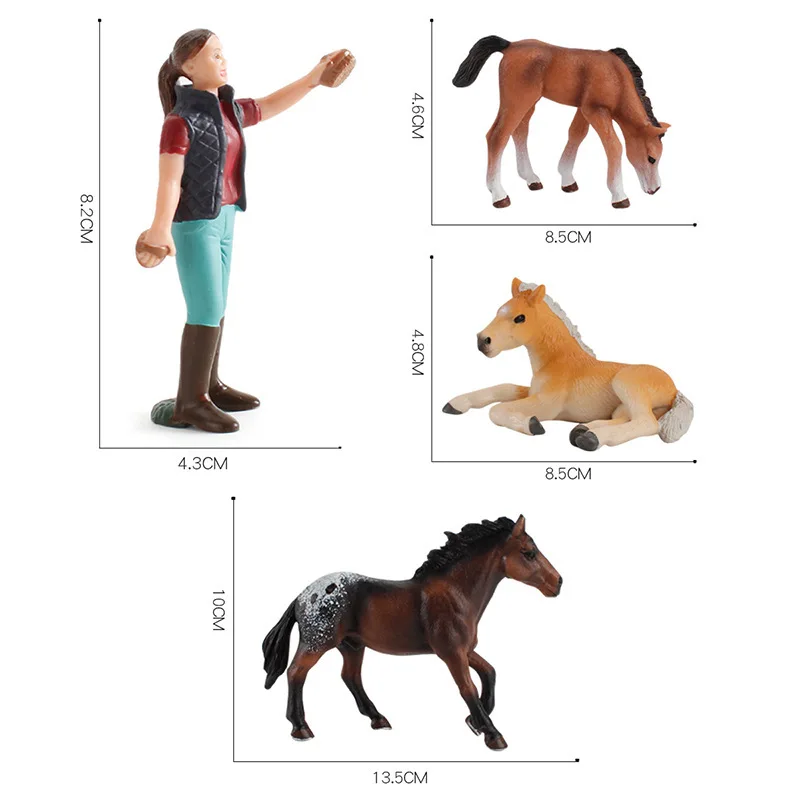 

Painted Simulation Horse Farm Wash Worker Farm Animal Model Toys Action Figures figurines Decoration Accessories Crafts Statue