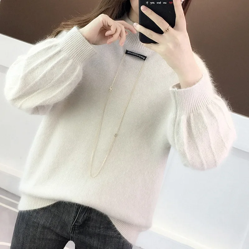 Новинка женский зимний свитер с коротким воротником комплект одежды свободный