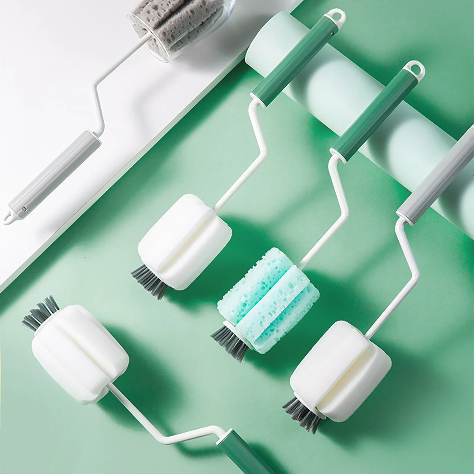 Вращающаяся щетка для чашек с длинной ручкой 2 # чистки без мертвых углов можно