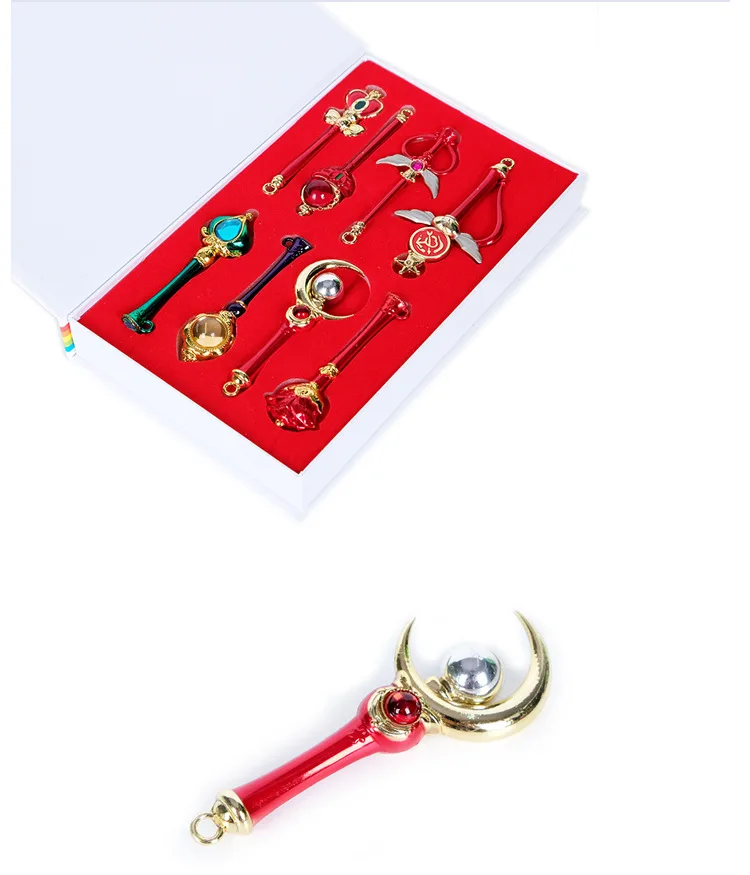 Аниме Сейлор Мун Кристалл Набор Фигурки игрушки палочка Коллекция ожерелье Подвески брелоки Аксессуары для