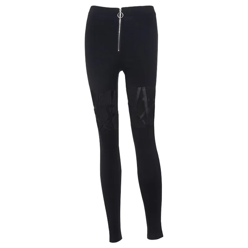 

Spring and Autumn 2021 european-american style high-waisted Skinny Pencil Pants with cut-out Zipper Jean slacks women