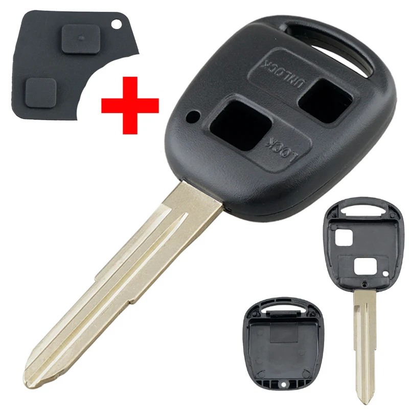 

Smart Remote Car Key Shell Auto Key Case Replacement with TOY41 Uncut Blade and Rubber Button Pad Fit for Toyota-Yaris