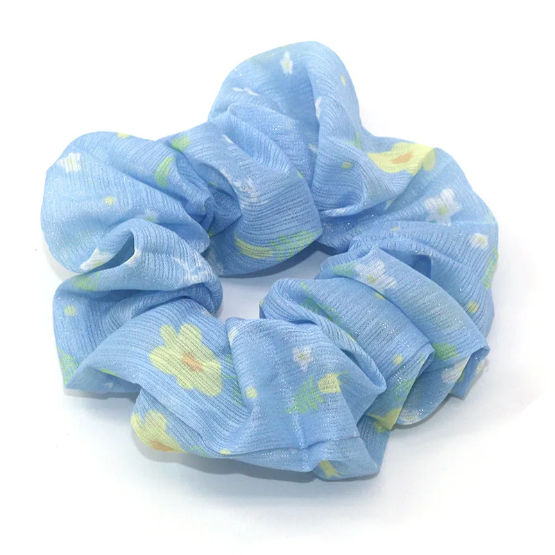 

Printed Floral Scrunchies For Women Hair Ties Chiffon Boho Elastic Hairband Girls Sweet Ponytail Holders Hair Accessories