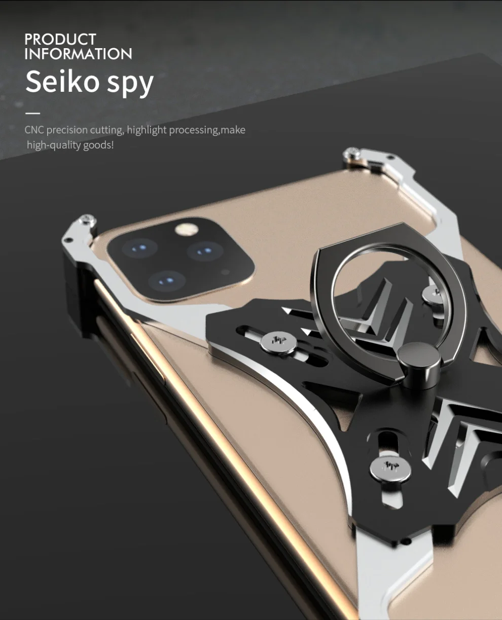 Алюминиевый металлический бампер чехол для iPhone 11 Pro XS MAX X XR жесткое крепление в виде кольца на палец Kickstand чехол для iPhone 11 Pro Max бампер