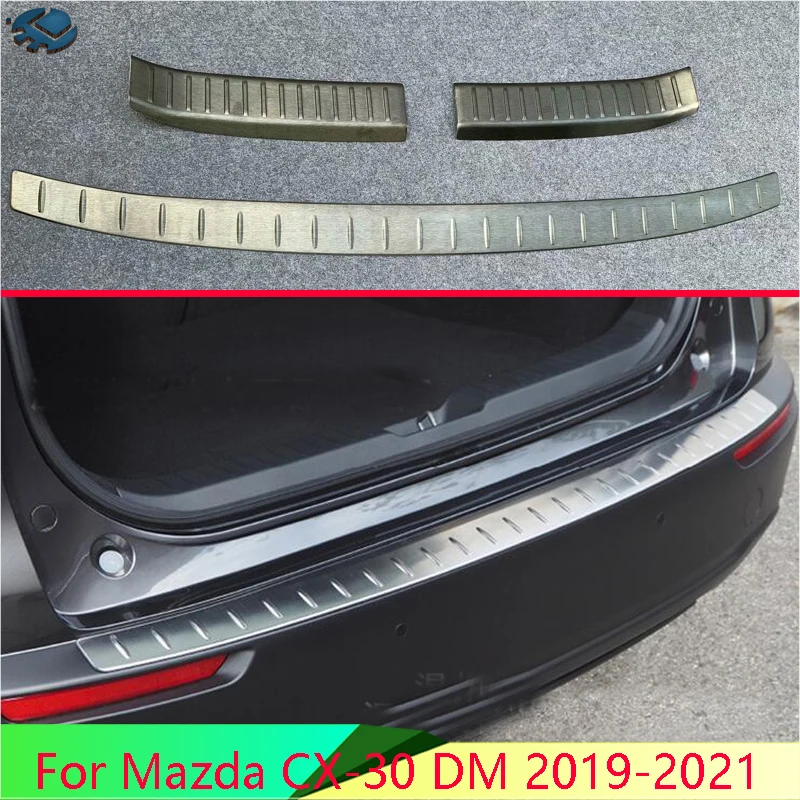 

Для Mazda CX-30 DM 2019-2021 нержавеющая сталь черный титановый задний бампер Защита оконные пороги плавки декоративная пластина педаль