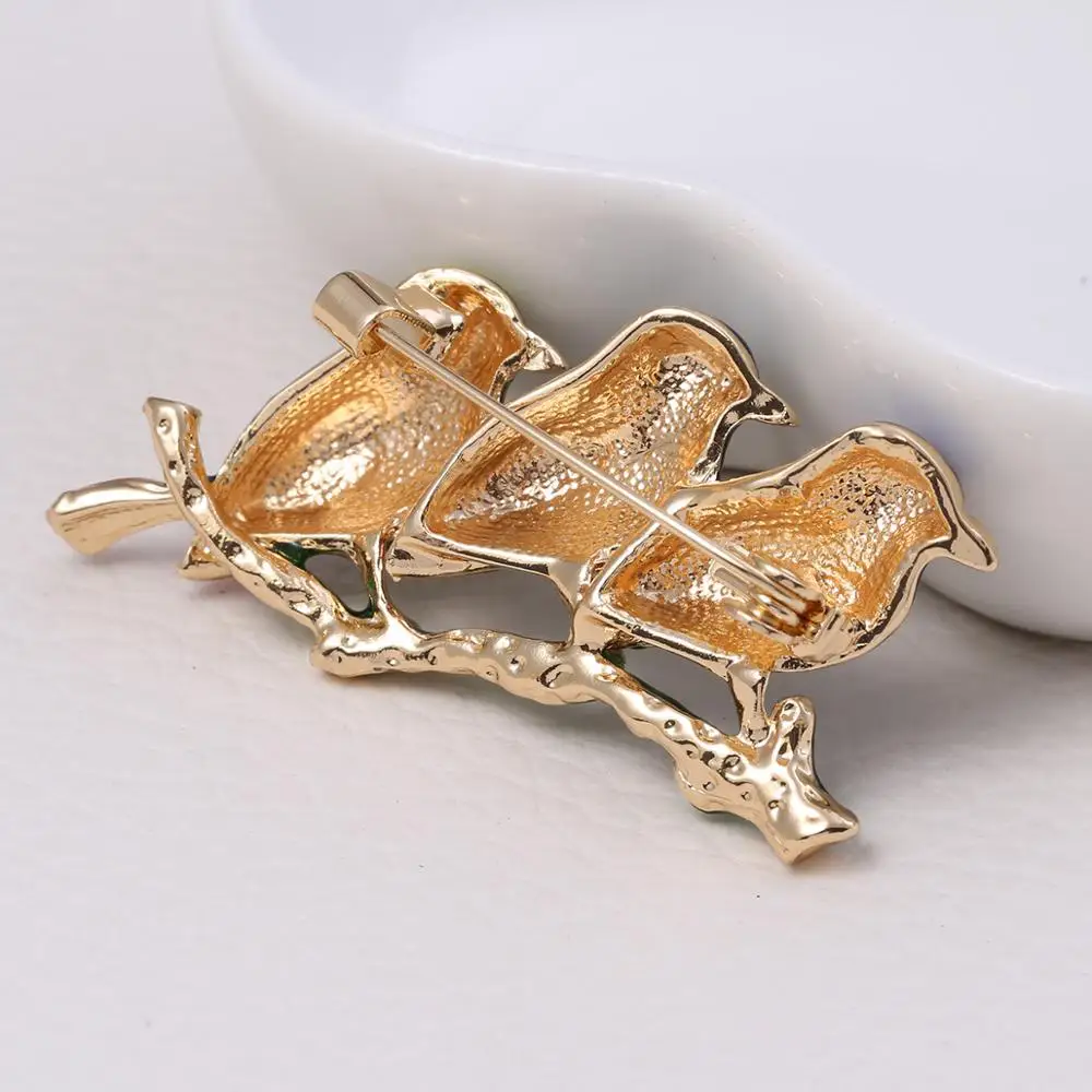 Мужская/женская брошь в форме птицы цветная эмалированная ветки сплав броши с