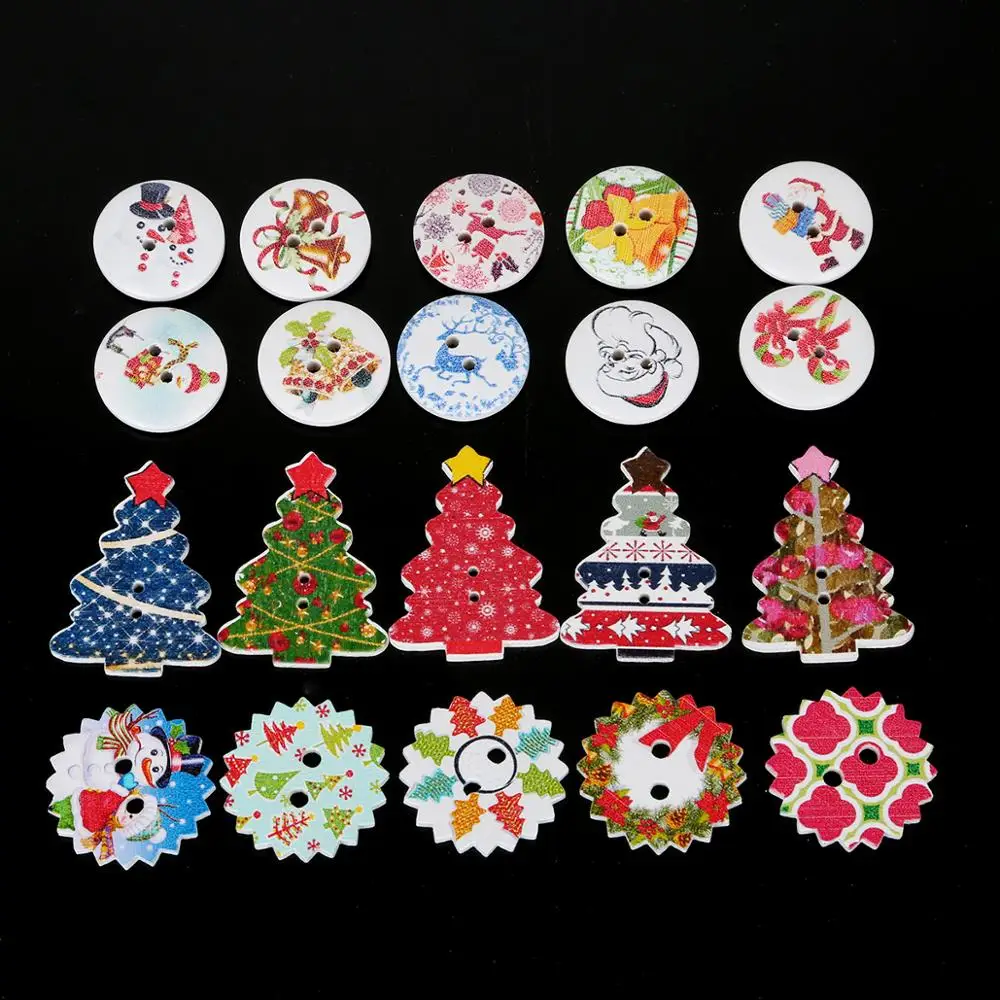 Деревянные швейные пуговицы разные цвета 50 цветов 2 отверстия размеры смешанный