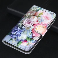 cat floral animal flip case for capa redmi 7 7a 8 8a 9 power 9a 9c 10 10x k30s cute tiger butterfly wallet card slot cover e08f