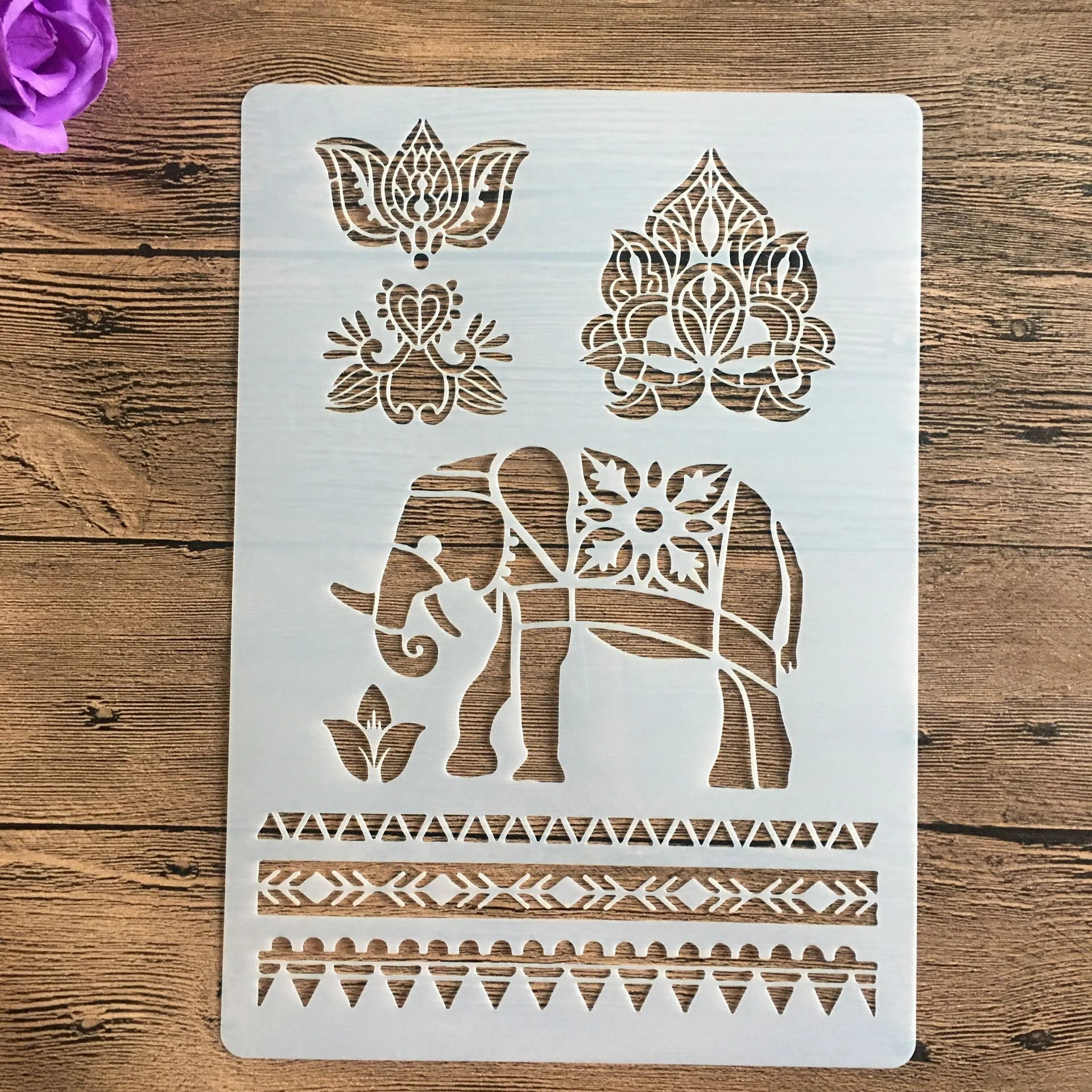 A4 size Elephant Stencil For Painting Scrapbook Coloring Embossing Album Decorative Template drawing mandala stencils