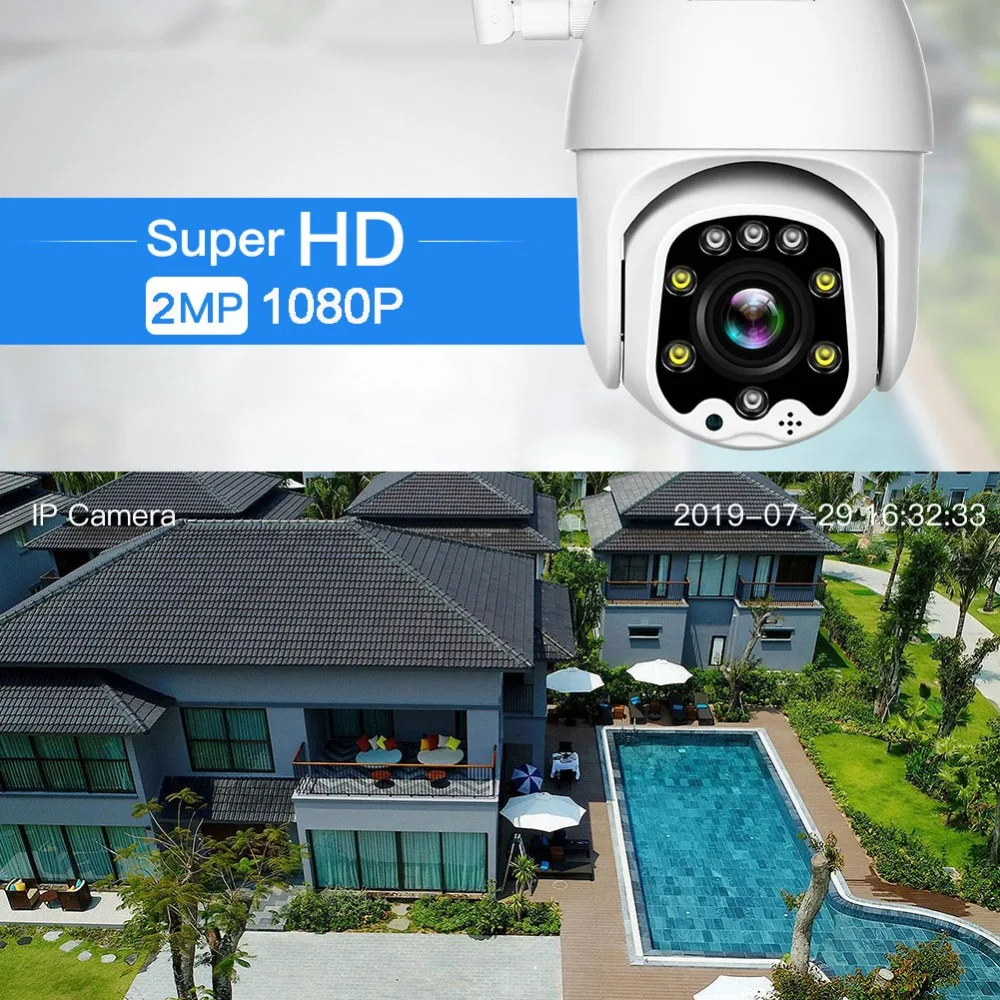1080P Беспроводная PTZ wifi камера с зумом, скоростная купольная камера безопасности, ip-камера наблюдения, уличная IP66 ip-камера для хранения, CCTV, wifi, облачная ipcam