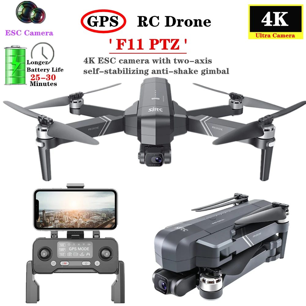 

Бла (беспилотный летательный аппарат F11-PTZ GPS Дрон 5G 4K HD Камера с 2-оси Gimbal Квадрокоптер с дистанционным управлением Smart Follow селфи бесщеточный ...