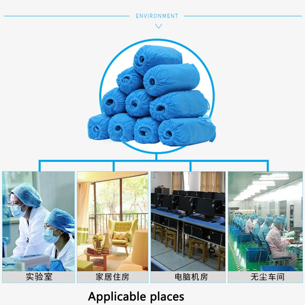 

100pcs Disposable Shoe Cover Dustproof Non-slip Dhoe Cover Children Students Adult Non-woven Shoe Cover Household Foot Cover