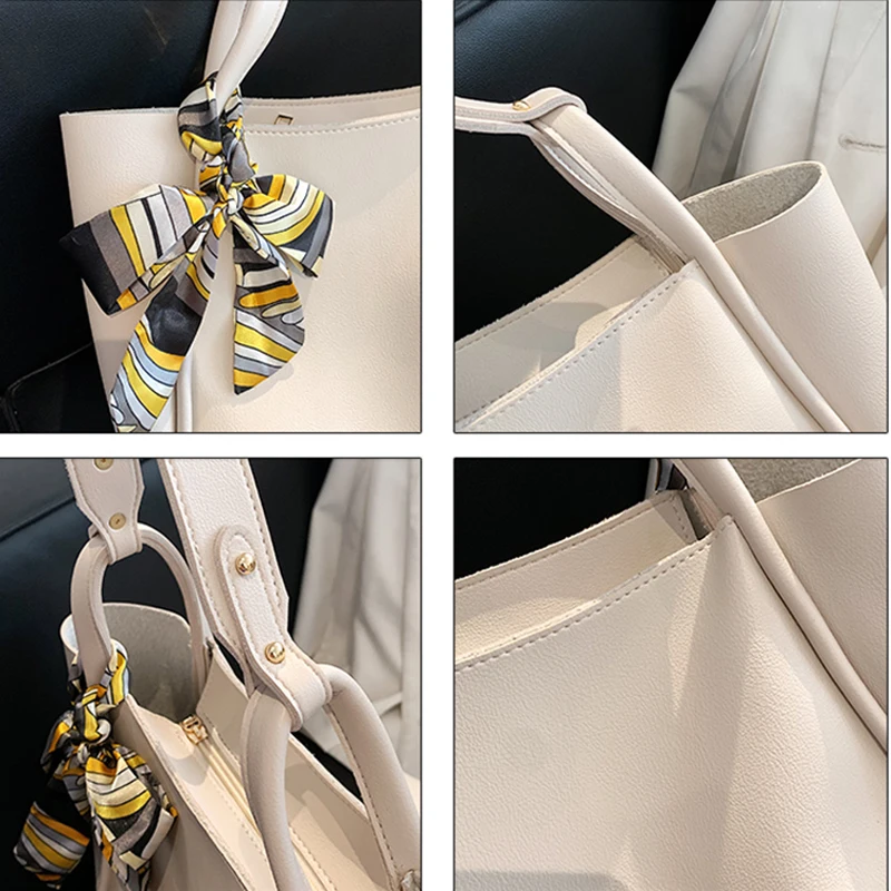 

Bags For Women 2021 New Female Shoulder Bag Large Capacity Literary Style Ladies Bucket Bag Brown High Quality Pu Leather Daily