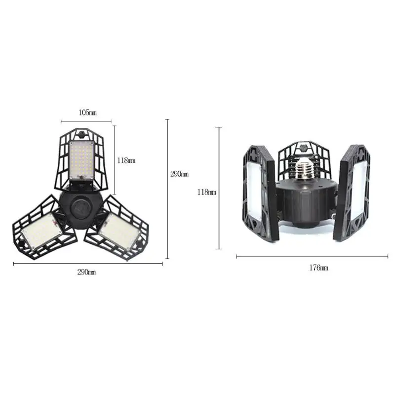

ALLOET E27 144LED Deformation UFO Folding LED Light 85-265V 60W High Bay Hanging Lamp Chandelier For Garage Warehouse Stadium