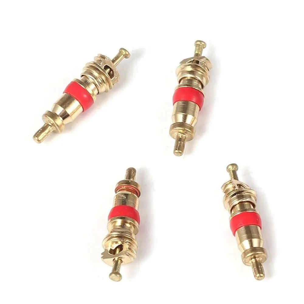 

4PCS Tyre Air Caps Fit All Schrader Tool with 4PCS Cores (Red)
