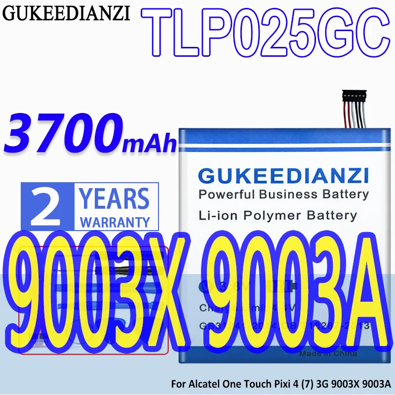 

High Capacity GUKEEDIANZI Battery TLP025GC 3700mAh For Alcatel One Touch Pixi 4 (7) 3G 9003X 9003A Pixi4 Pixi7