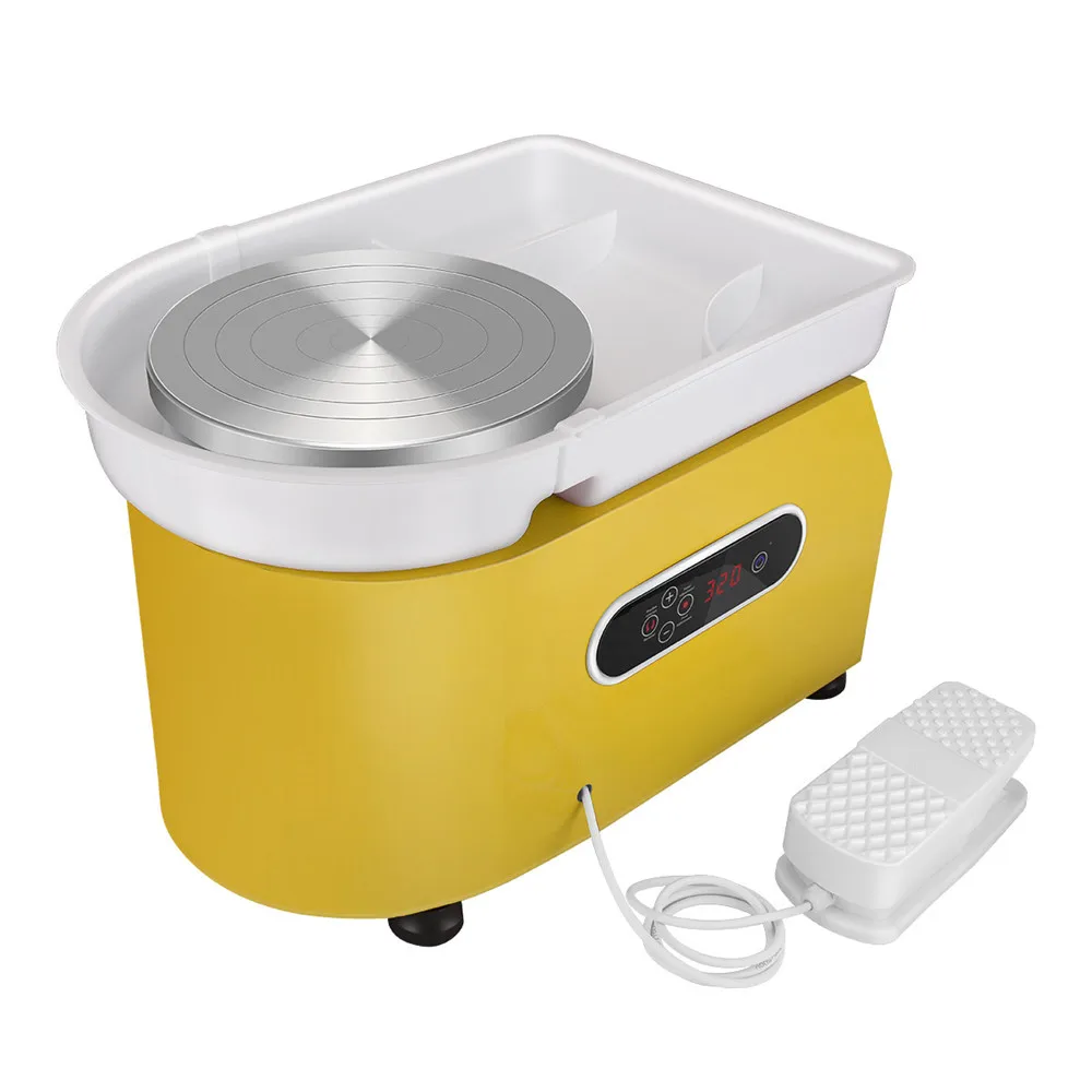 Rueda el&eacute;ctrica de cer&aacute;mica con pedales de pie, m&aacute;quina para formar cuencos lavables y desmontables con 11 piezas, herramientas de arcilla DIY-3